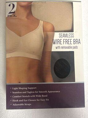 Gloria Vanderbilt 2 Pack Wire Free Bra Breathable